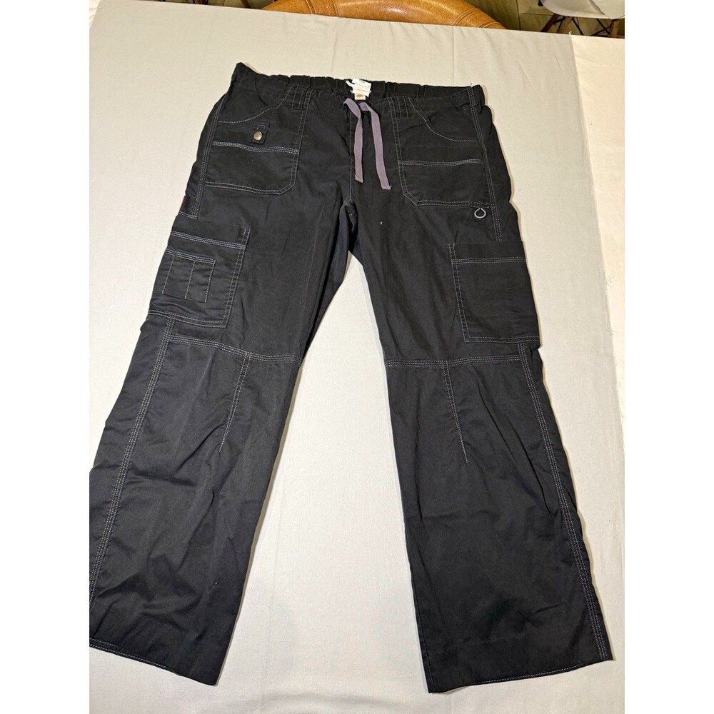 Dickies Men’s M Black Solid Twill Scrub Pants Classic Fit Cargo Drawstring